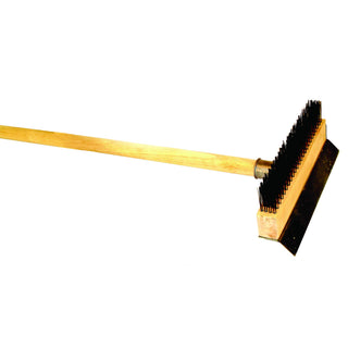 37" long wood handle pizza oven brush by Thunder Group – Hardwood, White, Model WDPB037
