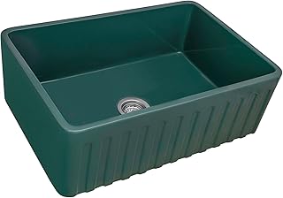 Ruvati 30 x 20 inch Fireclay Reversible Farmhouse Apron-Front Kitchen Sink Single Bowl - Emerald Green - RVL2100EG