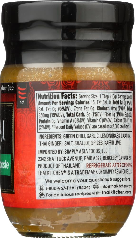 PASTE CURRY GREEN by Thai Kitchen – 0.33 Fl Oz (Pack of 12), Pack of 96