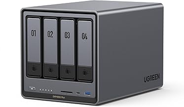UGREEN DXP4800 Plus 4-Bay NAS for Families, Creators & Small Teams | 4K Home Media, File Server & Hardware Transcoding, Intel 8505, 8GB DDR5, 10GbE&2.5GbE, Built-in 128G SSD, 2xM.2 NVMe,Diskless