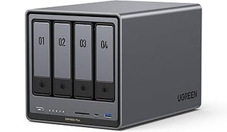 UGREEN DXP4800 Plus 4-Bay NAS for Families, Creators & Small Teams | 4K Home Media, File Server & Hardware Transcoding, Intel 8505, 8GB DDR5, 10GbE&2.5GbE, Built-in 128G SSD, 2xM.2 NVMe,Diskless