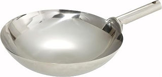 Winco 16" Welded Joint Stainless Steel Wok