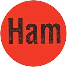 Ham Labels Red Deli Dot Packaging Labels Black Imprint - 1"Dia 1000 Per Roll