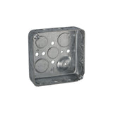Raco 4" Square 1.5" Deep Drawn With Conduit Knock Outs Box by Hubbell – Alloy Steel, Gray, Model 8192