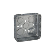 Raco 4" Square 1.5" Deep Drawn With Conduit Knock Outs Box by Hubbell – Alloy Steel, Gray, Model 8192