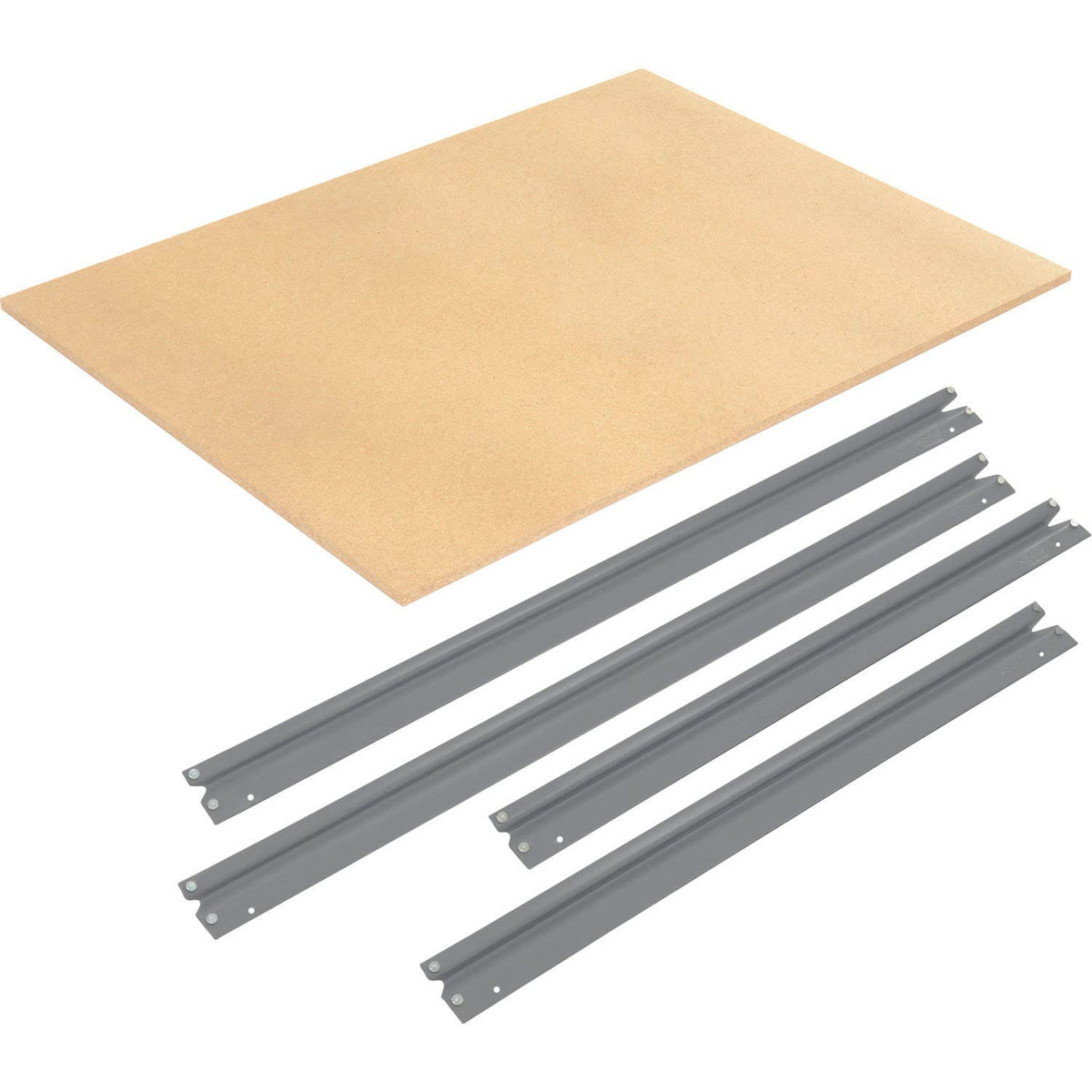 Additional Level For 48"W x 48"D High Capacity Rack Wood Deck by Global Industrial – Engineered Wood, Grey, Model 581072GY