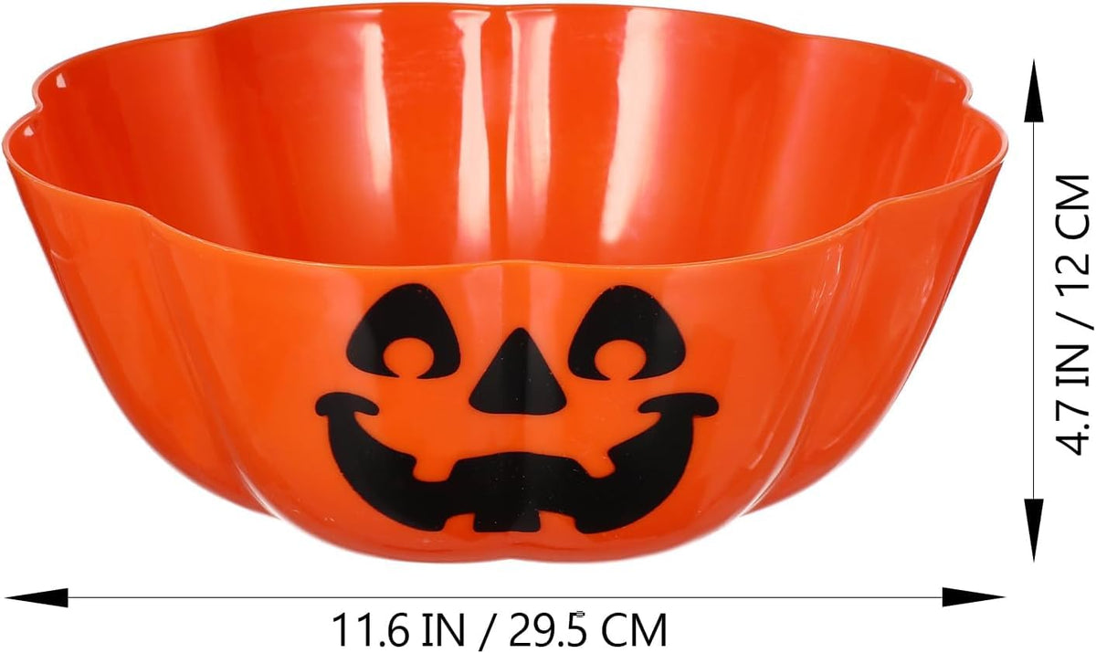 Awleynz Pumpkin Candy Bowl, Plastic Serving Dish, Orange