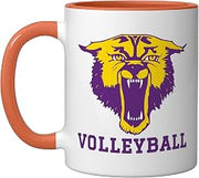Bloomfield High School Indians Volleyball Ceramic Mug, Orange/White, 11oz