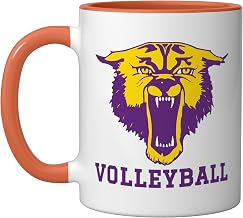 Bloomfield High School Indians Volleyball Ceramic Mug, Orange/White, 11oz