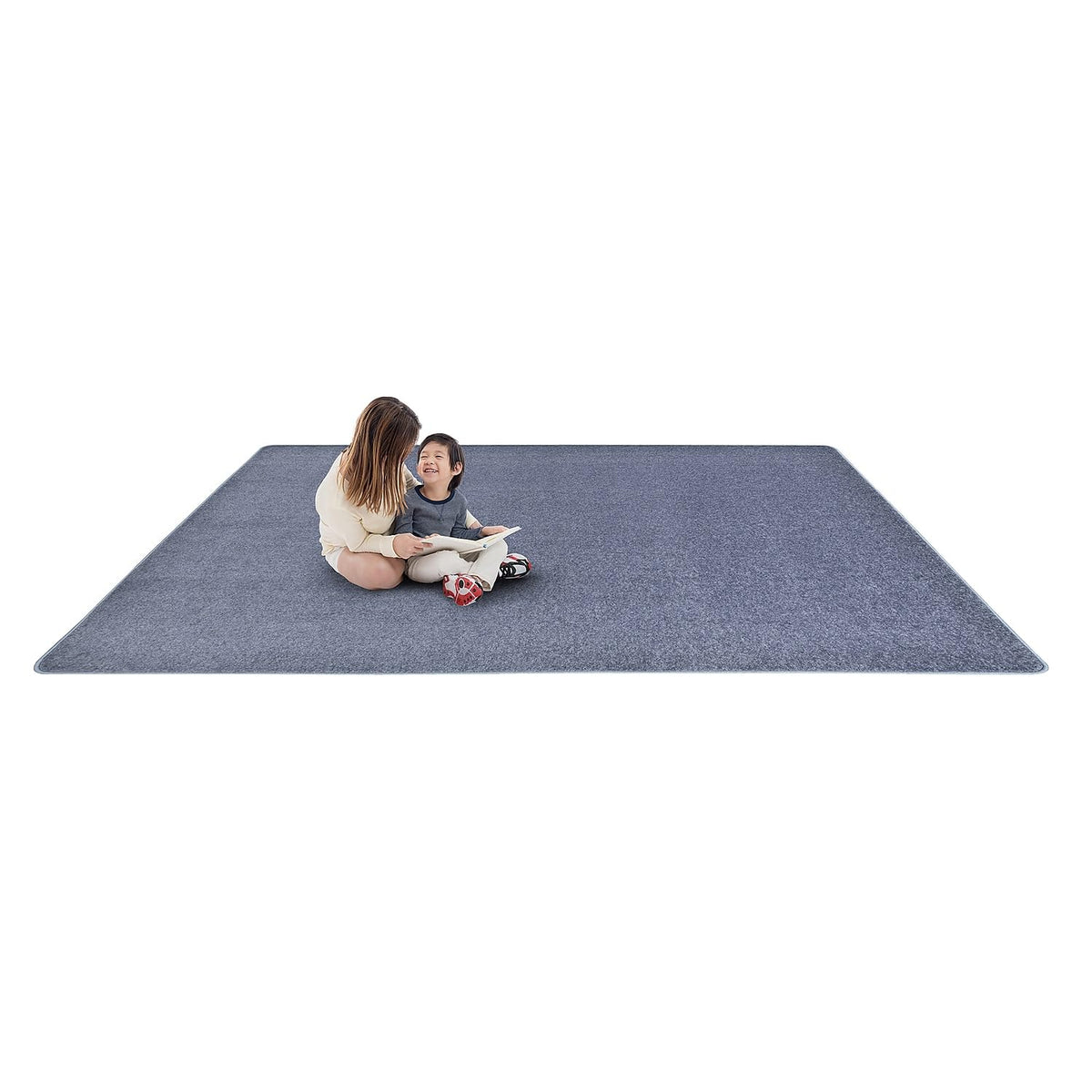 Endurance Solid Colored Area Rug in Color Glacier Blue by Joy Carpets – 4' x 6' (Rectangular), Polyester, Glacier Blue, Model 80N-04