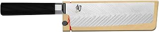 Shun Dual Core 6.5" Nakiri Knife, Handcrafted Japanese Vegetable Knife, VG10 and VG2 Damascus Steel Blade, Pakkawood Handle, Japanese Slicing Tool For Professional and Home Chefs