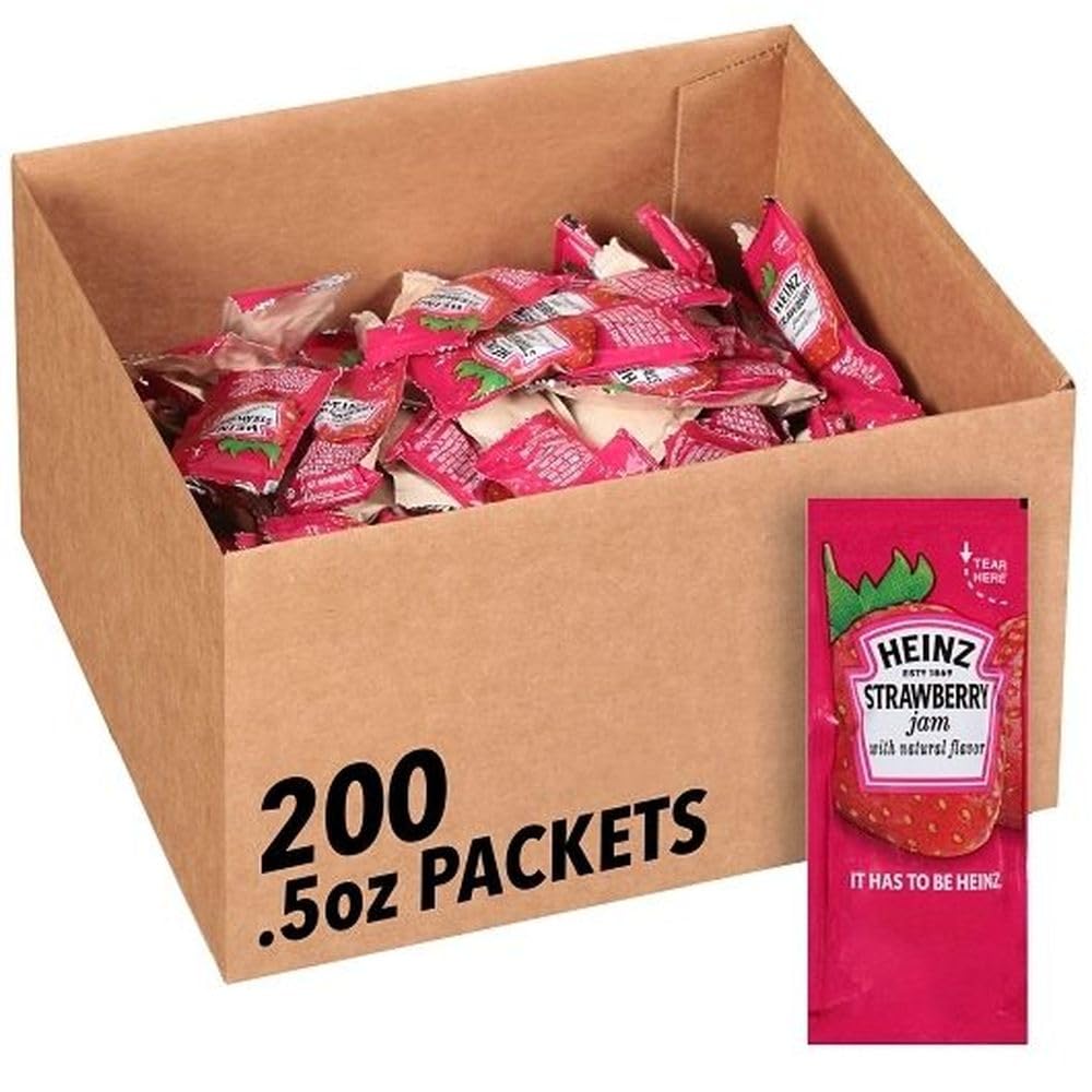 Strawberry Jam by HEINZ – 0.5 Ounce (Pack of 200), Pack of 200, Model 540400