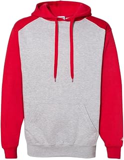 Badger Mens Sport Athletic Fleece Hooded Sweatshirt (1249) -Oxford/Red -S