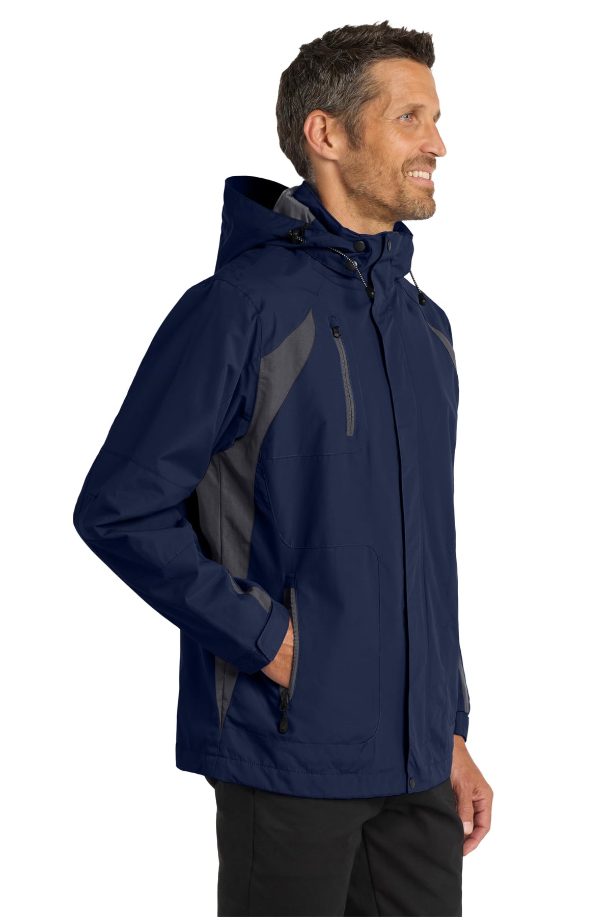 All-Season II Jacket by Port Authority – Large, Nylon, True Navy/ Iron Grey, Model 578734