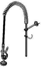 T&S Brass B-2250-B-18R Pre-Rinse Assembly, 44" Stainless Steel Flex Hose, 1.15 GPM Spray Valve, 18" Riser and 6" Wall Bracket