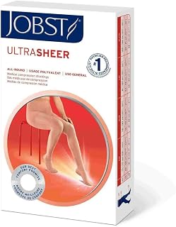 BSN Medical 119356 Jobst Ultra Sheer Compression Stocking, Waist High, 15-20 mmHg, Closed Toe, X-Large, Natural