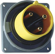 Hubbell HBL3100B4W Watertight IEC Pin and Sleeve Inlet, 2 Pole, 3 Wire, 100 amp, 125V