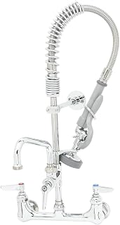 T&S Brass MPZ-8WLN-08 8-Inch Wall Mount Base with B-0107, 8-Inch Swing Nozzle, Lever Handles and Wall Bracket