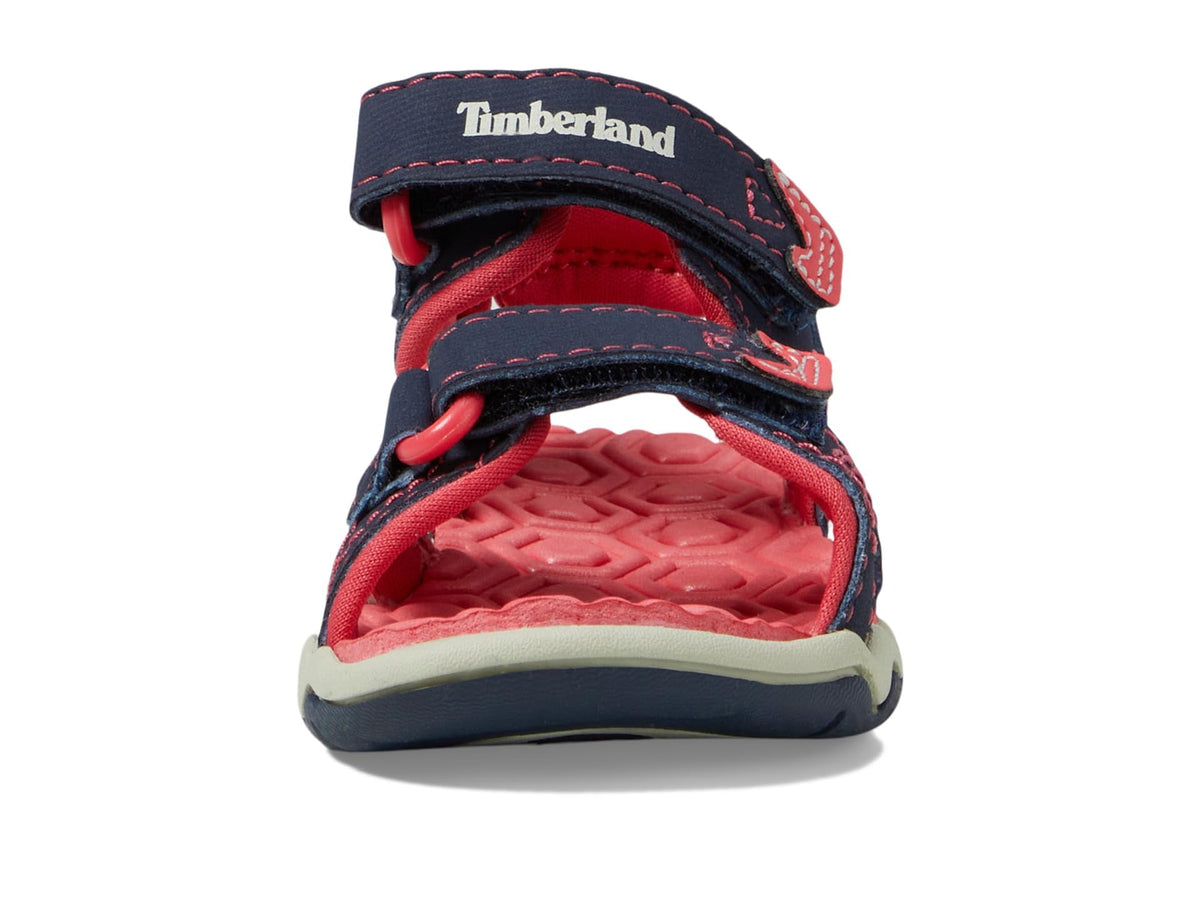 unisex child Adventure Seeker 2-strap - T K Sandal by Timberland – 4 Toddler, Synthetic Leather, Navy With Pink, Model TB0A1JZL_ZL0