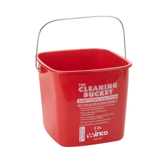 3 qt Red Plastic Sanitizing Bucket by Winco – 3 Quart, Plastic, Red, Model PPL-3R