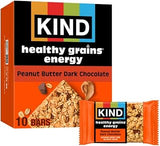 KIND Healthy Grains Energy Bars, Peanut Butter Dark Chocolate, Gluten Free, Healthy Snacks, 18g Whole Grains, 10 Count