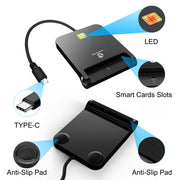CAC Reader USB C by ZOWEETEK – 3.3 x 2.7 inch (Pack of 2), Black