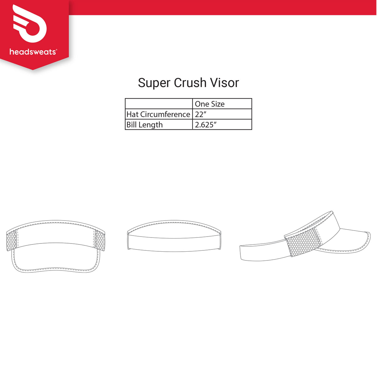 Active Line - Performance Super Crush Visor (Rain) by Headsweats – Polyester, Rain, Model 7711-401SRN