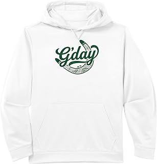 G'day Script with Aboriginal Dot Art Boomerang Kangaroo Emu Performance Hoodie