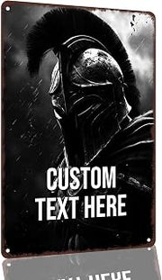 Spartan Warrior Black and White 8 x 12 Inch Aluminum Wall Decor