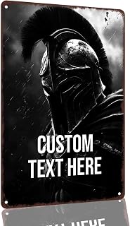 Spartan Warrior Black and White 8 x 12 Inch Aluminum Wall Decor