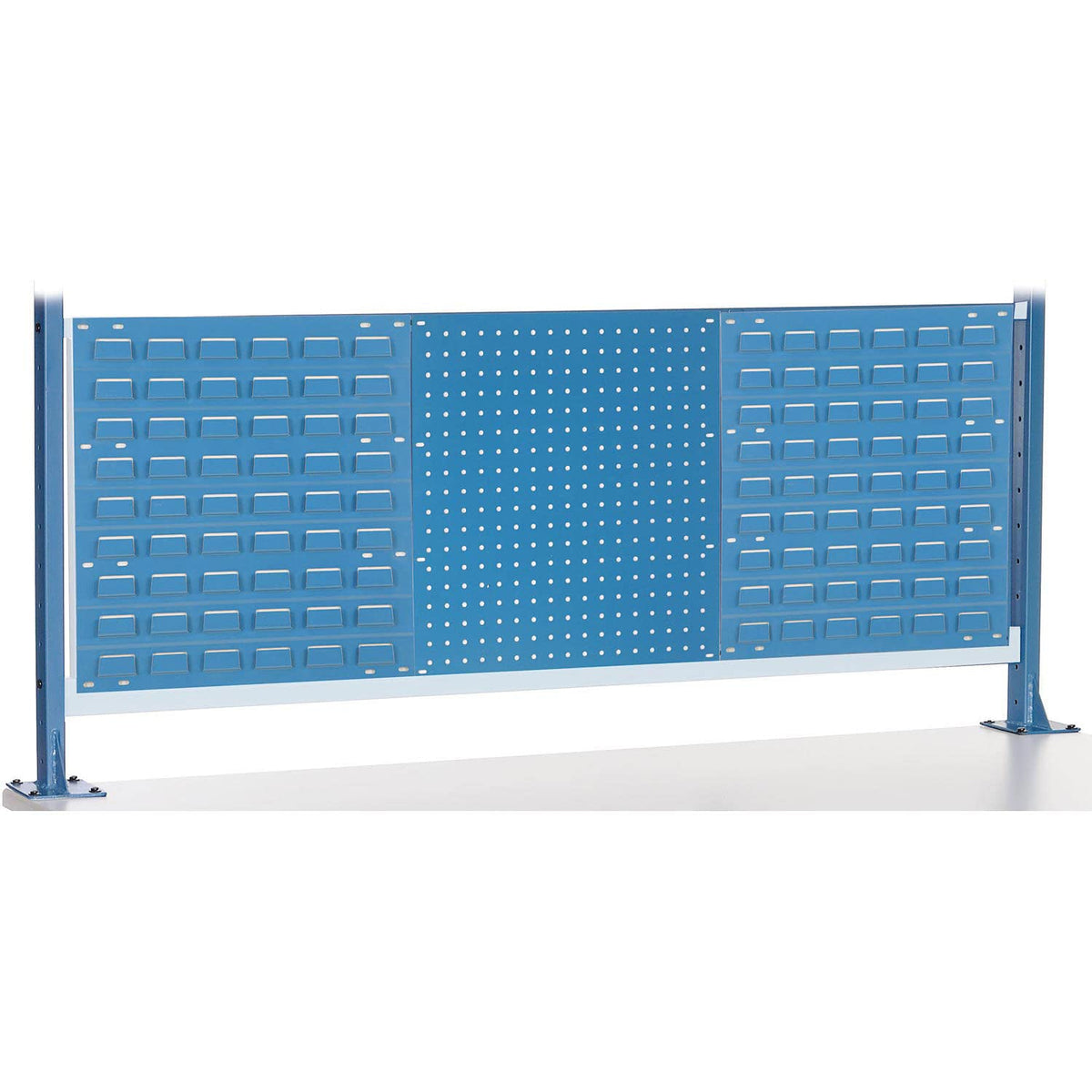 Risers with Louver/Pegboard Panel for 60" Workbench by Global Industrial – 52"L x 54"W x 19"H, Steel, Blue Powder Coat, Model 249717BL