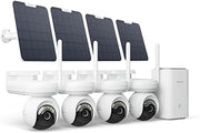 REOLINK Altas PT Ultra Security Cameras Wireless Outdoor System, 4 Pack | 4K 360° Coverage, Auto Tracking, Endless Battery Power, Wi-Fi 6 Connectivity, Encrypted Local Storage & Centralized Control