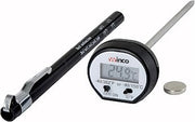 Winco 4 3/4" Probe Black Digital Pocket Thermometer