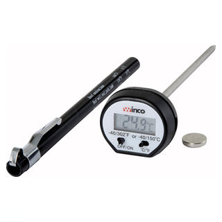 4 3/4" Probe Black Digital Pocket Thermometer by Winco – 1-1/4 inch Dial with 4-3/4 inch Probe, Black, Model TMT-DG1