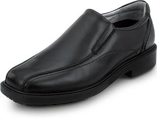 SR Max Mens Black Brooklyn MaxTrax Soft Toe SRO Slip-On Dress Shoe