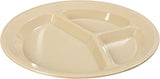 Carlisle FoodService Products Divided Plate with 3 Compartments for Home and Restaurant, Melamine, 11 Inches, Tan, (Pack of 48)
