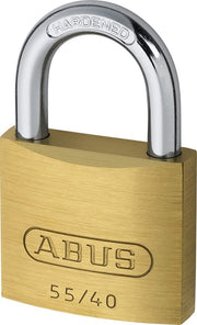 55/40 Solid Brass Padlock Keyed Alike - Hardened Steel Shackle by ABUS – 1.5-Inch, Brass, Model 55/40 B KA