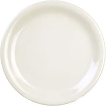 Thunder Group Color ivory melamine dinnerware collection 9 inch narrow rim round plate, comes in dozen