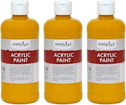 Handy Art Acrylic Paint, Deep Yellow, 16 oz. Bottle, Pack of 3 (RPC101020-3)