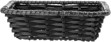 HUBERT Wicker Storage Basket Black Plastic - 10" L x 7 1/2 W x 3" H