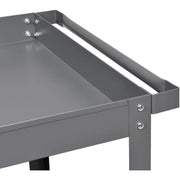 2 Shelf Deep Tray Steel Stock Cart by Global Industrial – 3"L x 24"W x 32"H, 12-Gauge Steel, Gray, Model 988843