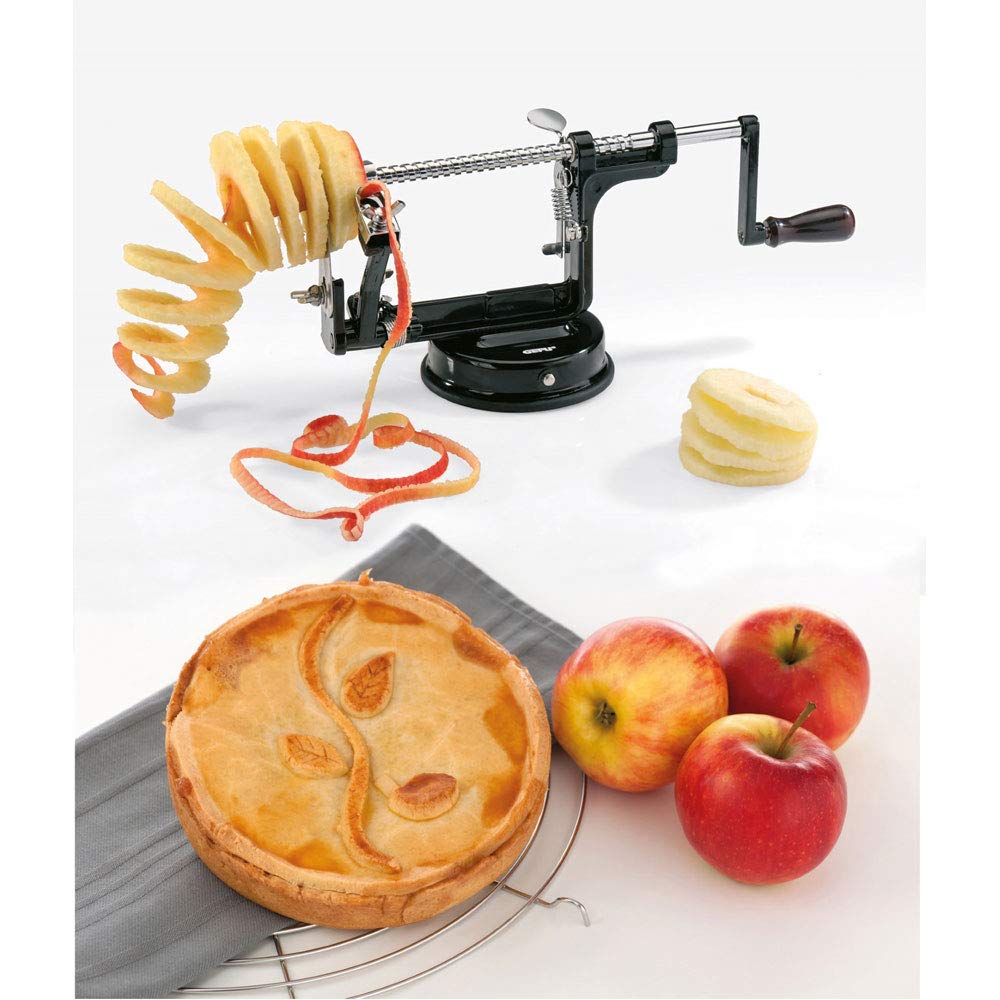 Apple Peeler by GEFU – One Size, Aluminum Stainless Steel, Black/Silver, Model GF13560