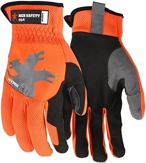 MCR Safety 954M HyperFit Mechanics Work Gloves, Synthetic Leather Palm Reflective Logo on Super