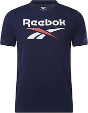 Reebok Men's Identity Big Stacked Logo Tee, Vector Navy, XL
