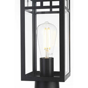 Mercer One Light Outdoor Post Mount Black by Lighting Design – Iron, Black, Model OD313P18BK