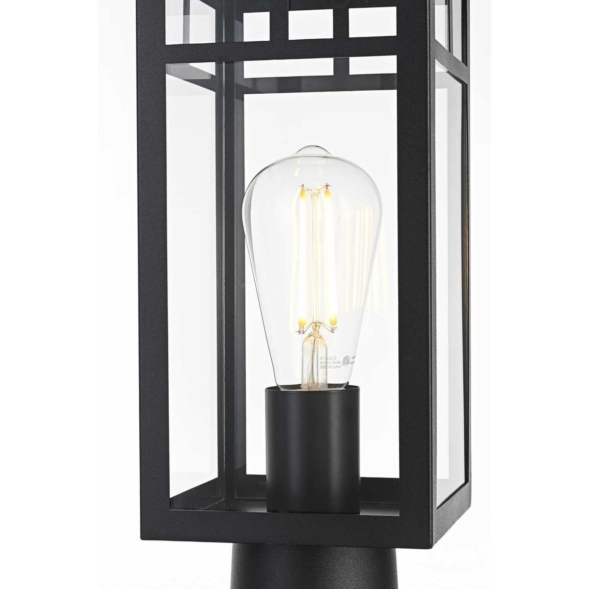 Mercer One Light Outdoor Post Mount Black by Lighting Design – Iron, Black, Model OD313P18BK