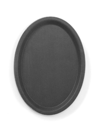 Oval Serving Tray by Hendi – 325x530 mm, Glasfaser, Schwarz, Model 508718