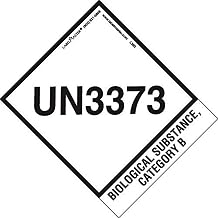 Labelmaster L380 UN3373 Label, with Tab, 4" x 4 3/4" (Pack of 500)