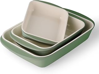 Tramontina Mae 3-Pc Ceramic Porcelain Baking Pans Set - Cactus