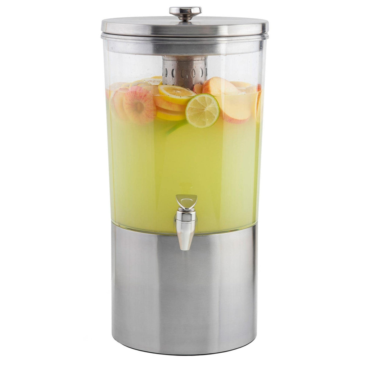 Tablecraft 1.25 Gallon Silhouette Drink Dispenser / Stainless Steel / 3.0 gallons Iced Beverage Dispensers
